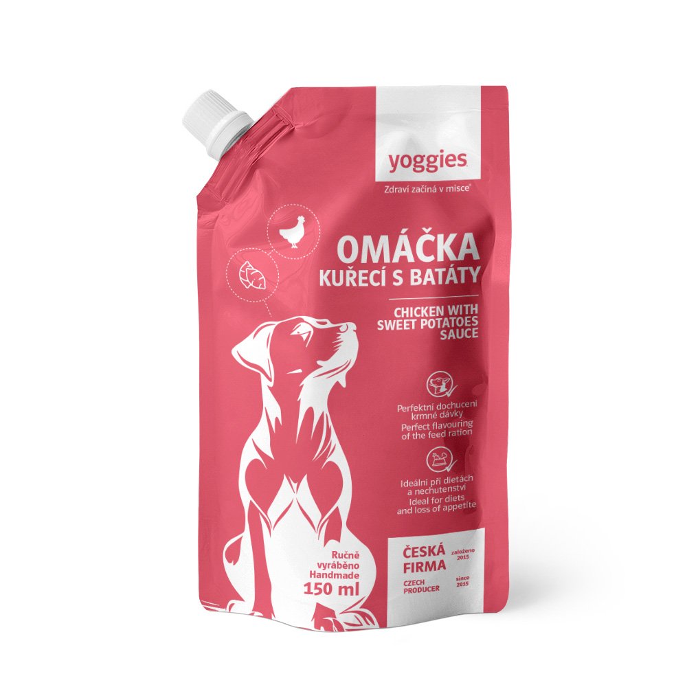 Yoggies smaksforsterkende buljong til hund med kylling og søtpotet, 150 ml