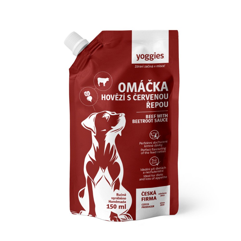 Yoggies smaksforsterkende buljong til hund med storfe og rødbete, 150 ml