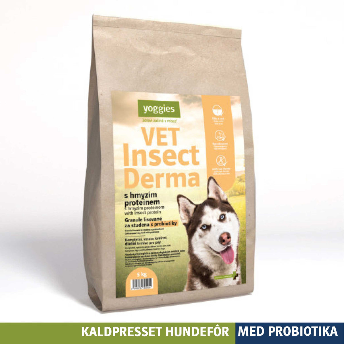 Yoggies VET Insect Derma kaldpresset hundefôr, 5 kg sekk