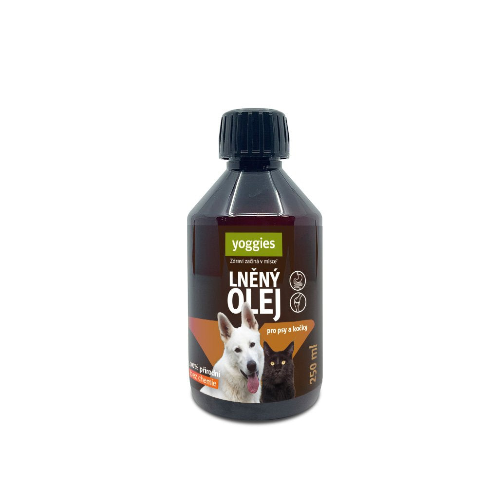 Yoggies linolje for hund og katt, 250 ml flaske