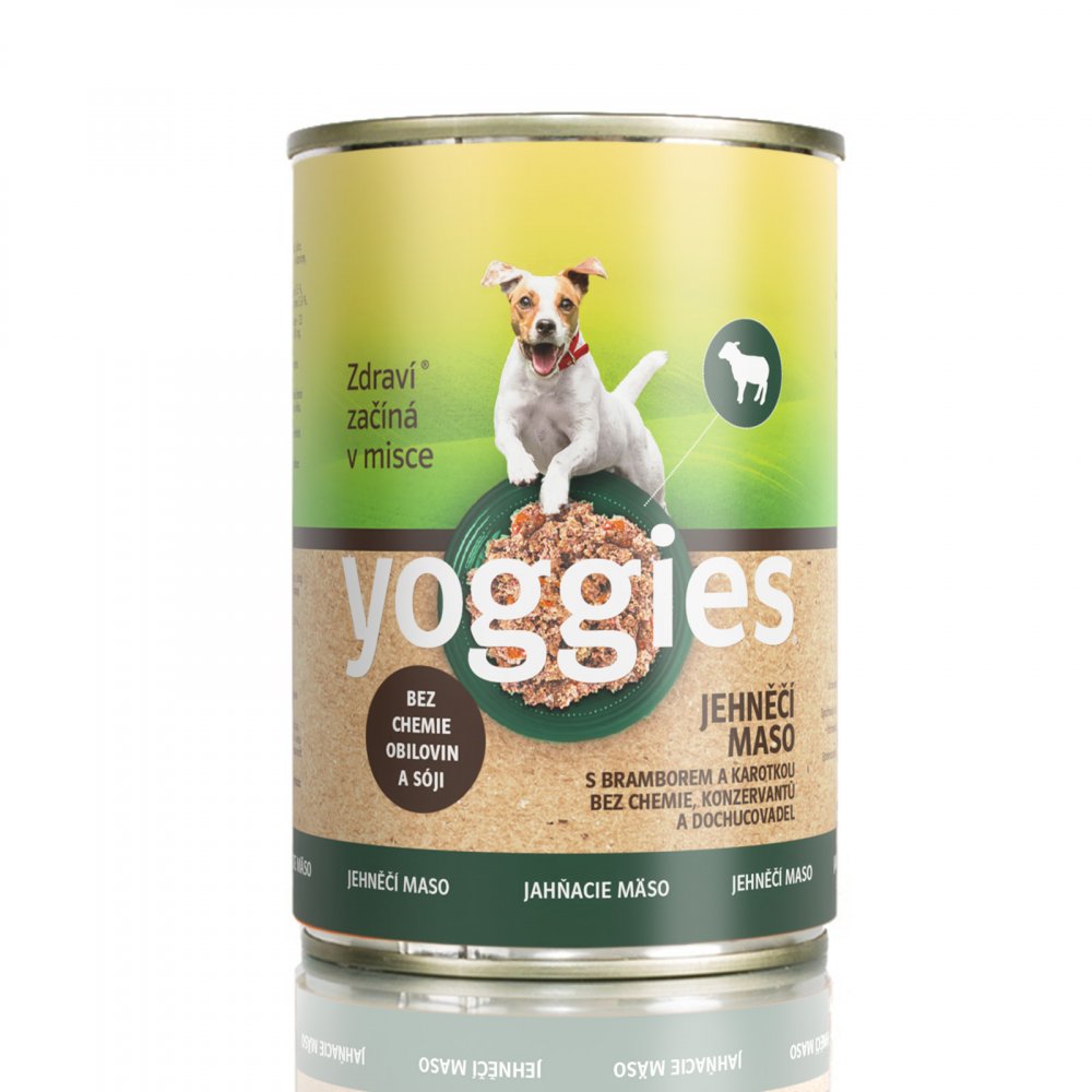 Yoggies våtfôr til hund lam med potet og gulrot, 400 g boks