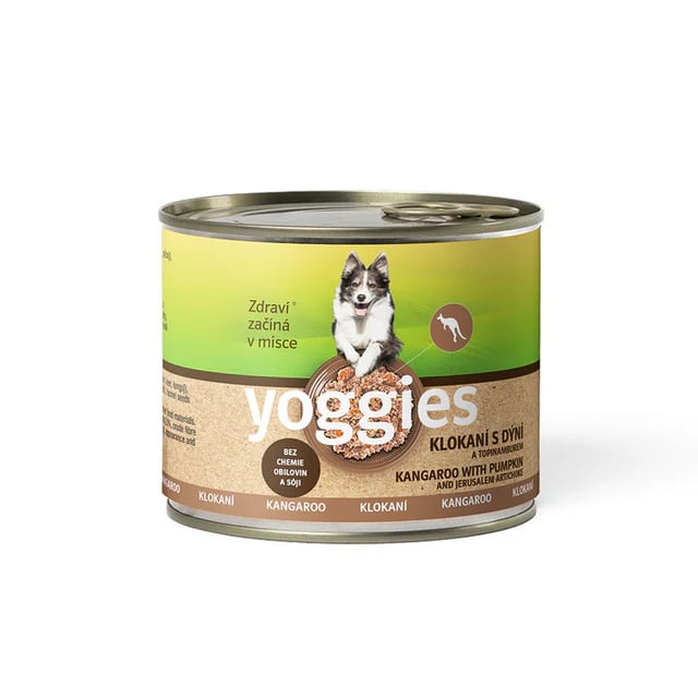 Yoggies våtfôr til hund, kenguru med gresskar og jordskokk