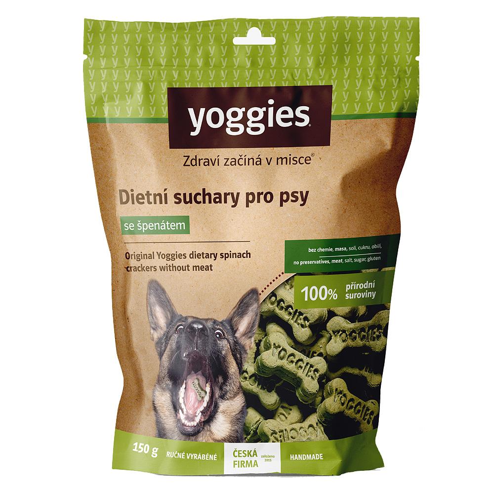 Yoggies glutenfrie kjeks til hund med spinat, uten kjøtt, 150 g
