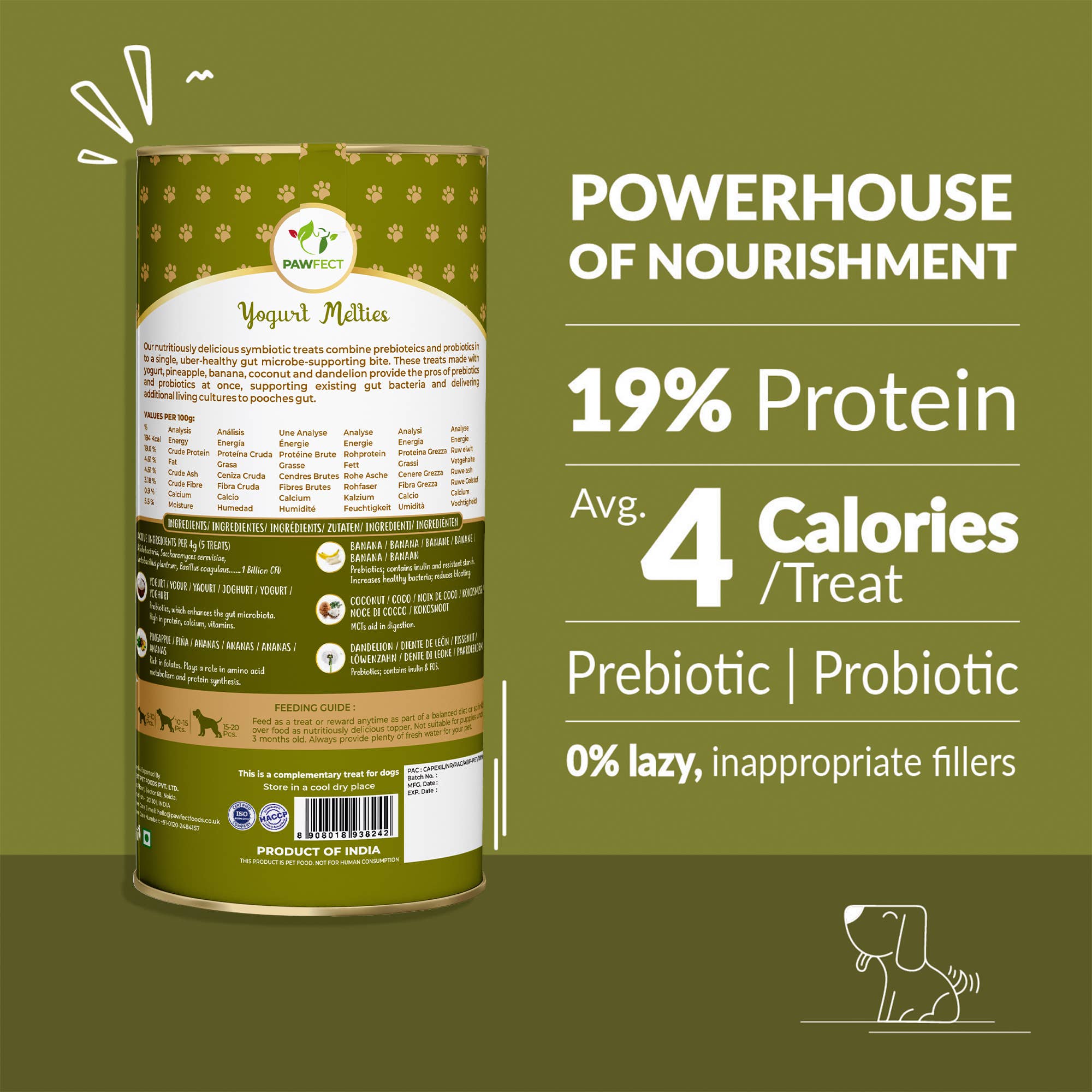 ANANAS & YOGHURT hundegodbiter med prebiotika og probiotika – Pawfect Yogurt Melties