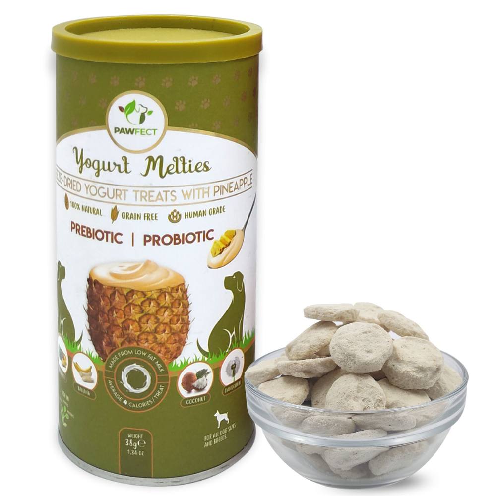 ANANAS & YOGHURT hundegodbiter med prebiotika og probiotika – Pawfect Yogurt Melties