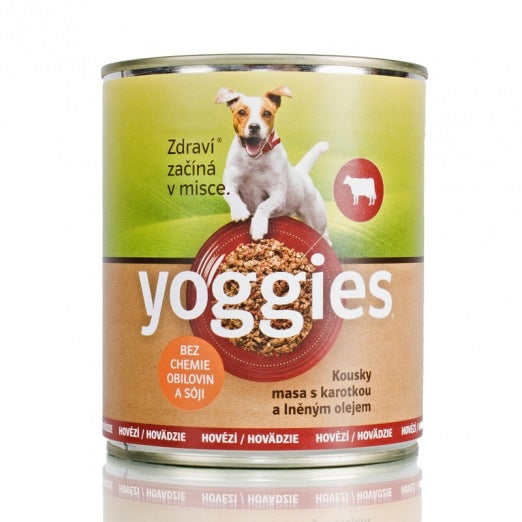 Monoprotein STORFEKJØTT med gulrot og linolje - våtfôr YOGGIES hund